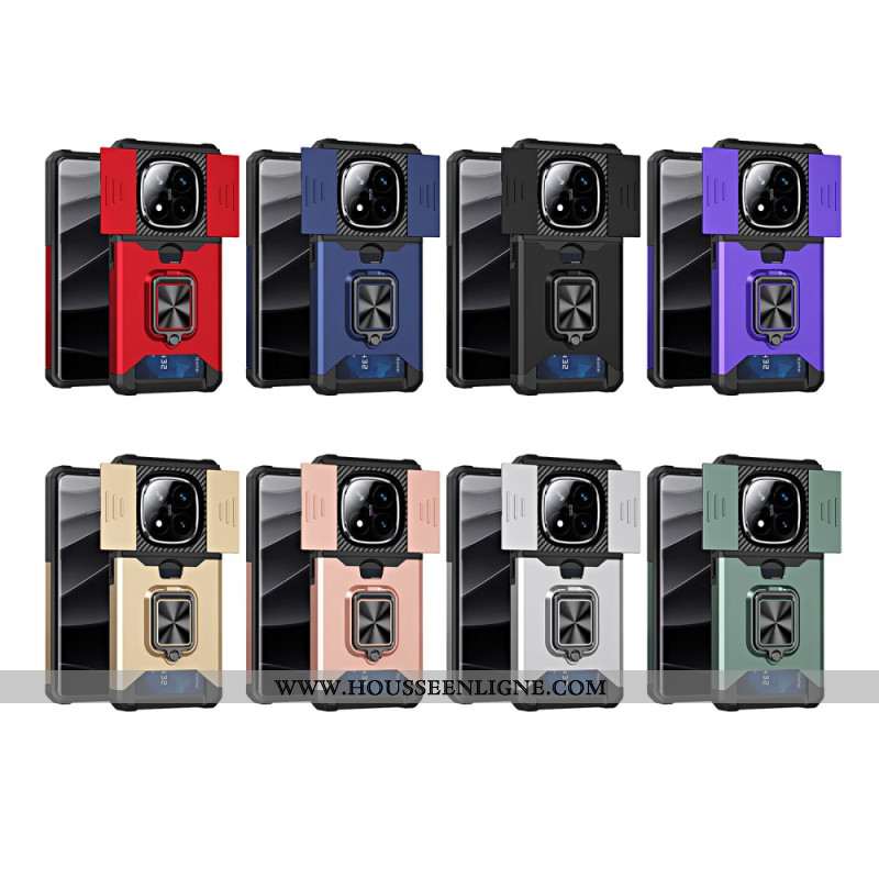 Coque Xiaomi Redmi Note 14 Pro 4G Protection d'Objectif et Porte-Carte