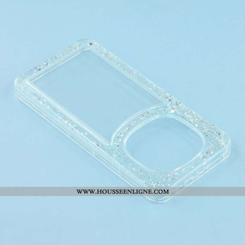 Coque Xiaomi Redmi Note 14 Pro 4G Transparente Rebord Paillettes