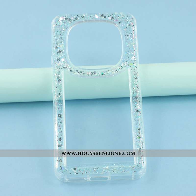 Coque Xiaomi Redmi Note 14 Pro 4G Transparente Rebord Paillettes