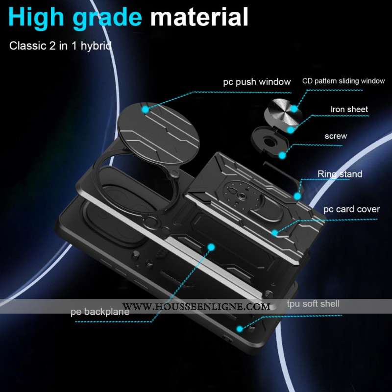 Coque Xiaomi Redmi Note 14 Pro 4G Ultra Résistante avec Support et Protecteur Objectif