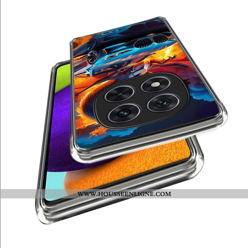 Coque Xiaomi Redmi Note 14 Pro 4G Voiture de Sport et Dragon