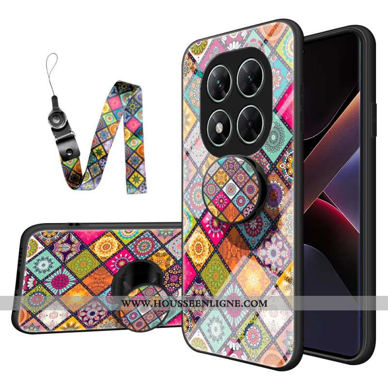Coque Xiaomi Redmi Note 14 Pro 5G / Poco X7 5G Lanière et Anneau-Support Patchwork