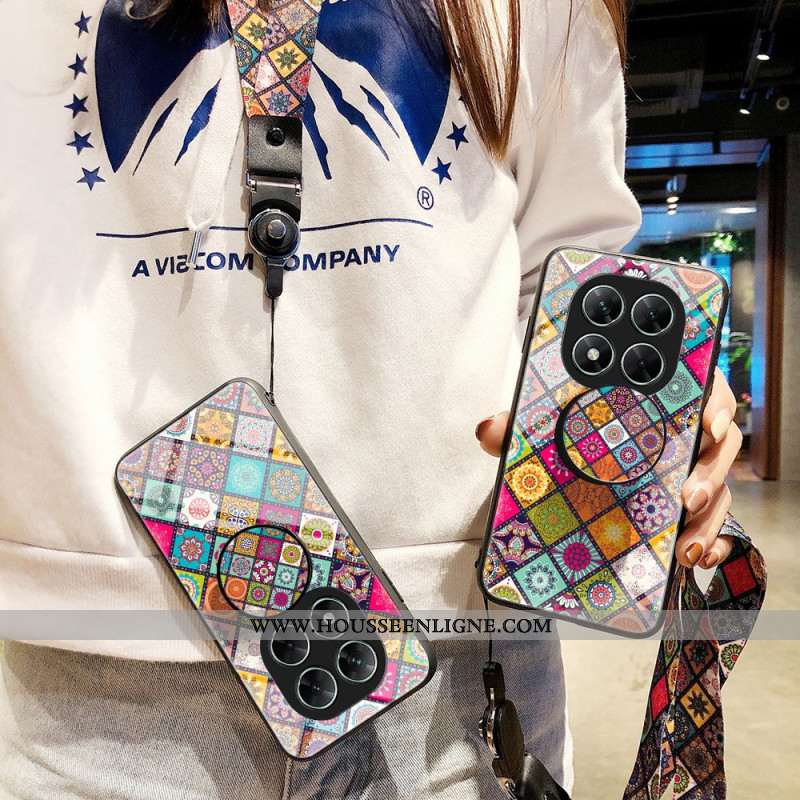 Coque Xiaomi Redmi Note 14 Pro 5G / Poco X7 5G Lanière et Anneau-Support Patchwork