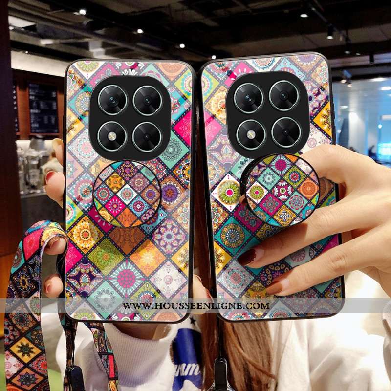 Coque Xiaomi Redmi Note 14 Pro 5G / Poco X7 5G Lanière et Anneau-Support Patchwork