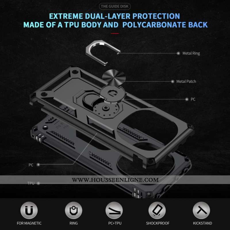 Coque Xiaomi Redmi Note 14 Pro 5G / Poco X7 5G Ultra Résistante Anneau-Support