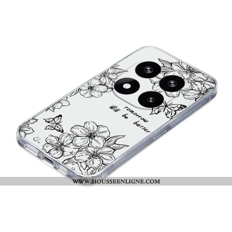 Coque Xiaomi Redmi Note 14 Pro 5G / Poco X7 Dessin Papillons et Fleurs