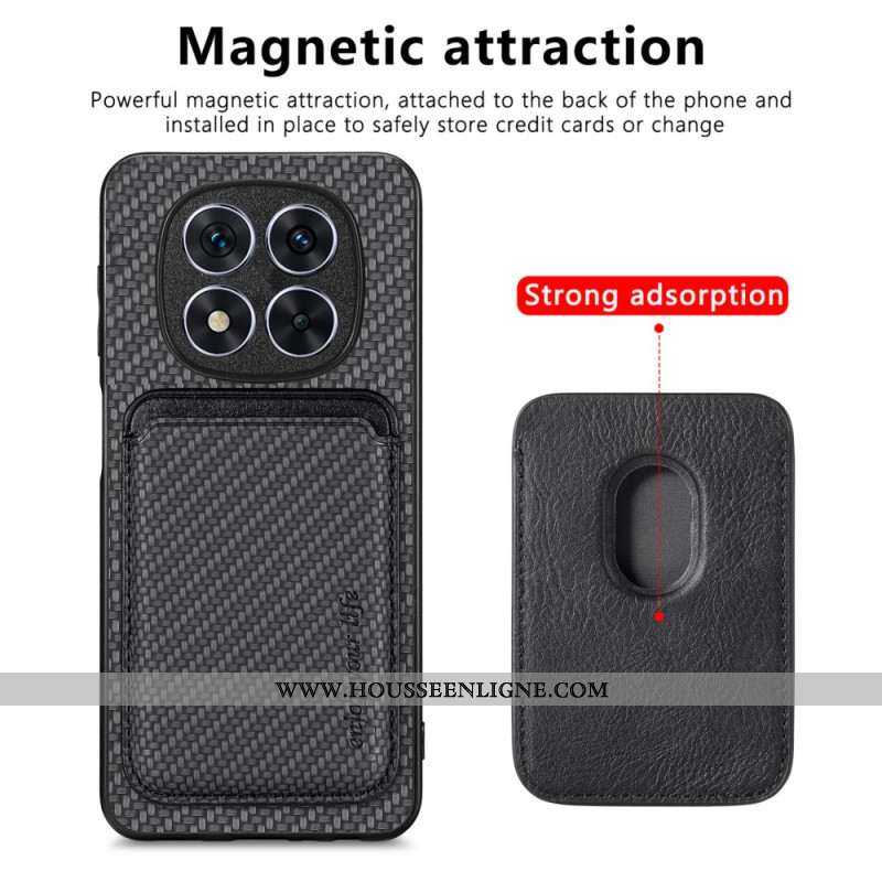 Coque Xiaomi Redmi Note 14 Pro 5G / Poco X7 Fibre Carbone Porte-Cartes Détachable