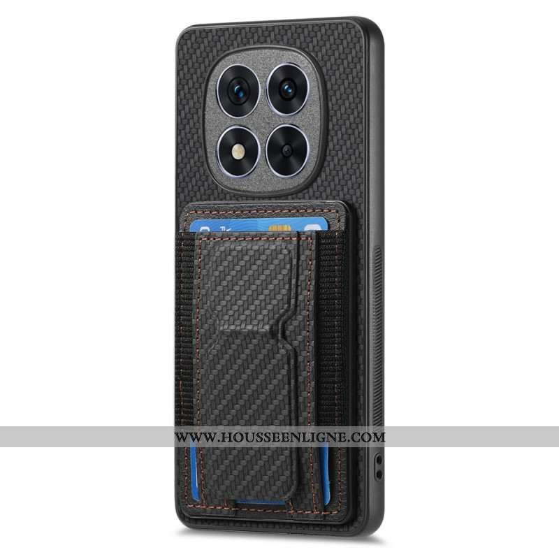 Coque Xiaomi Redmi Note 14 Pro 5G / Poco X7 Fibre Carbone Support et Porte-cartes