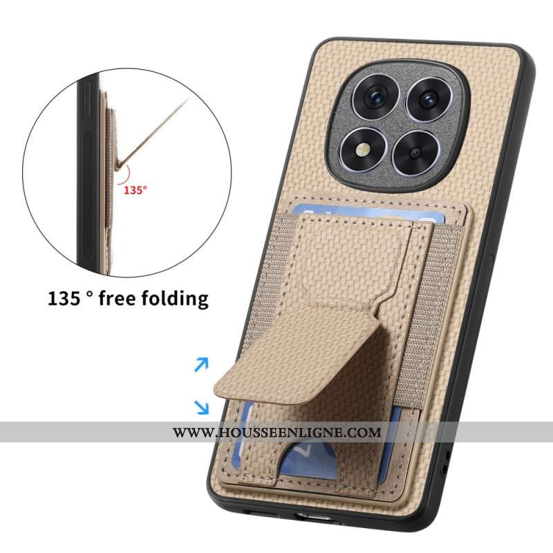 Coque Xiaomi Redmi Note 14 Pro 5G / Poco X7 Fibre Carbone Support et Porte-cartes