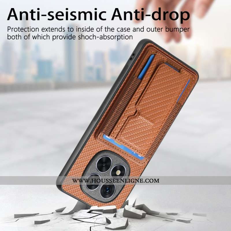 Coque Xiaomi Redmi Note 14 Pro 5G / Poco X7 Fibre Carbone Support et Porte-cartes