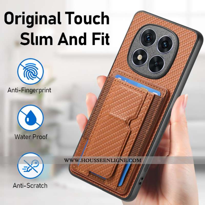 Coque Xiaomi Redmi Note 14 Pro 5G / Poco X7 Fibre Carbone Support et Porte-cartes