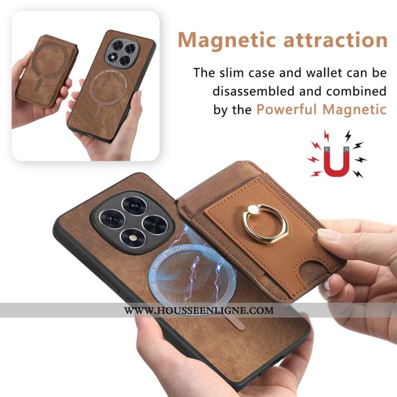 Coque Xiaomi Redmi Note 14 Pro 5G / Poco X7 Porte-Cartes Magnétique Rabat Vertical