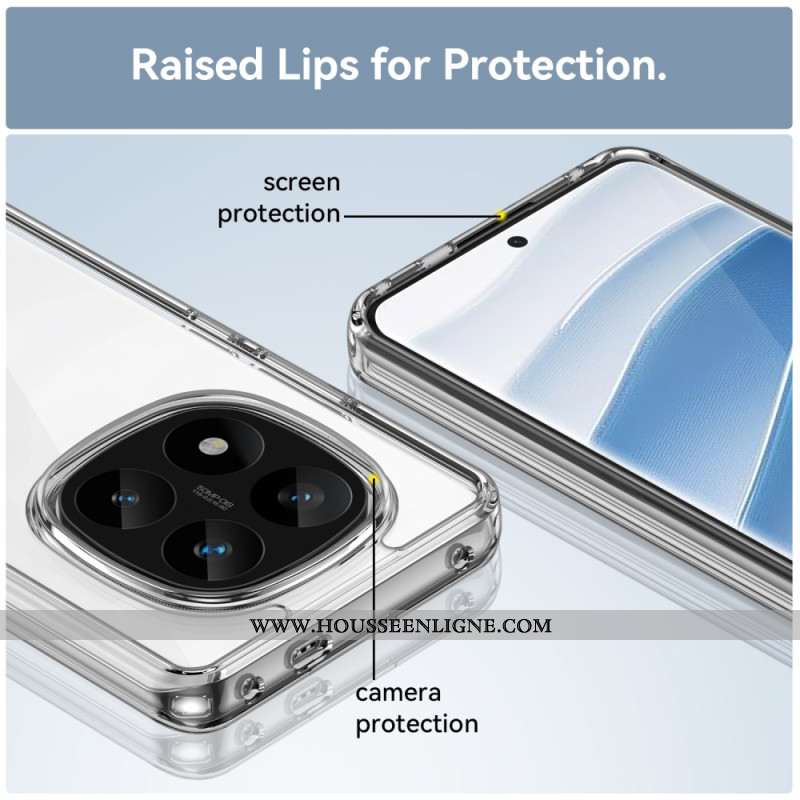 Coque Xiaomi Redmi Note 14 Pro 5G / Poco X7 Transparente avec Protection Écran Intégrale en Verre Tr