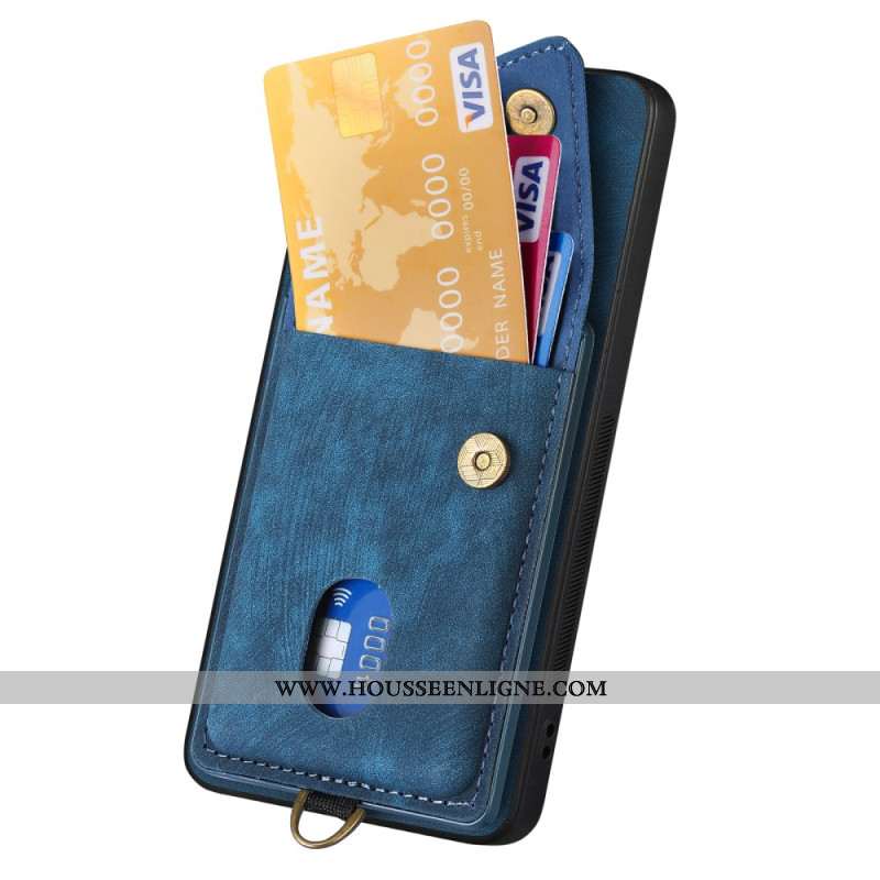 Coque Xiaomi Redmi Note 14 Pro 5G / Poco X7Effet Cuir Porte-cartes et Lanière