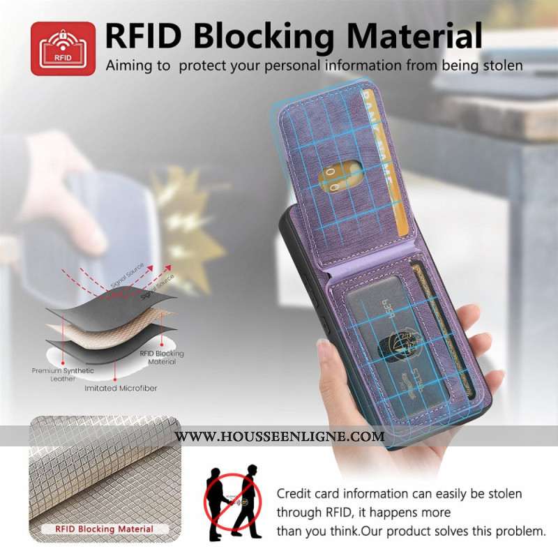 Coque Xiaomi Redmi Note 14 Pro Plus 5G Blocage RFID Porte-Cartes Détachable