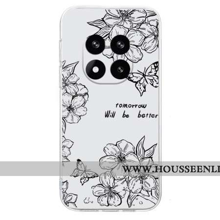 Coque Xiaomi Redmi Note 14 Pro Plus 5G Dessin Papillons et Fleurs