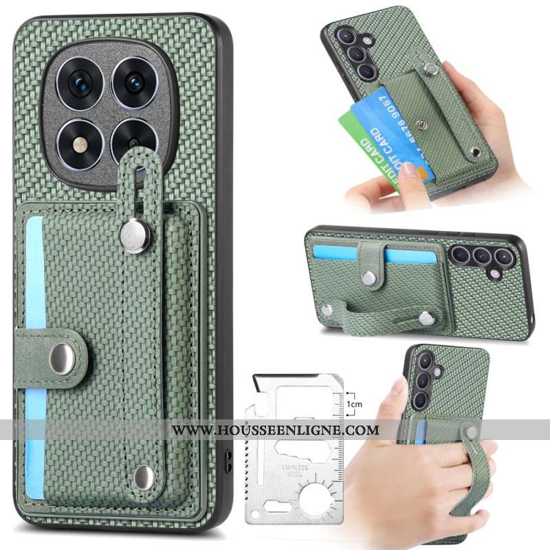 Coque Xiaomi Redmi Note 14 Pro Plus 5G avec Porte-Cartes et Sangle Manuelle