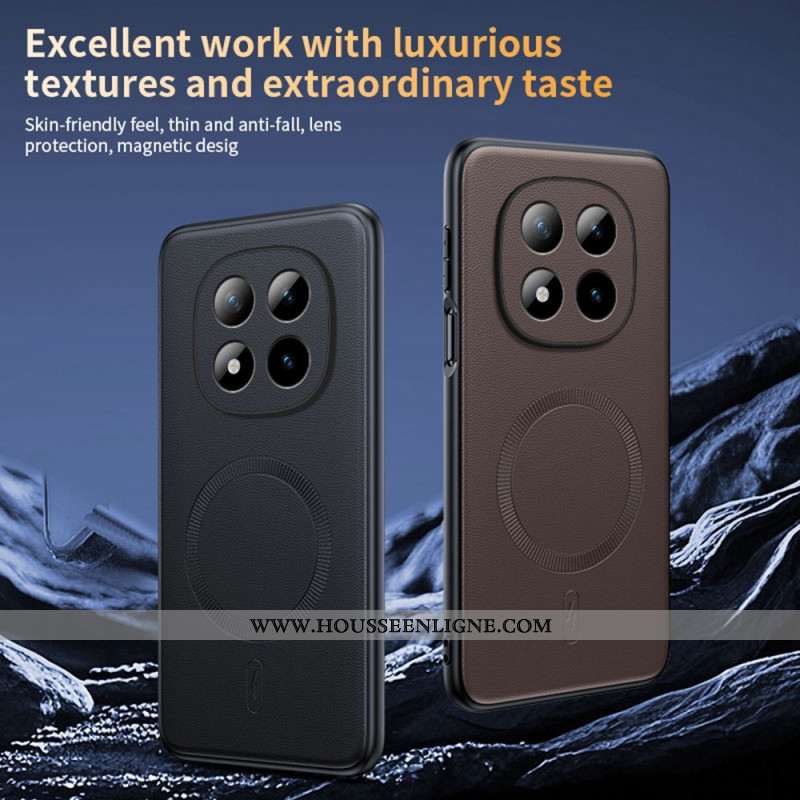 Coque Xiaomi Redmi Note 15 Pro Plus 5G / Poco M8 Pro 5G Magnétique Effet Cuir