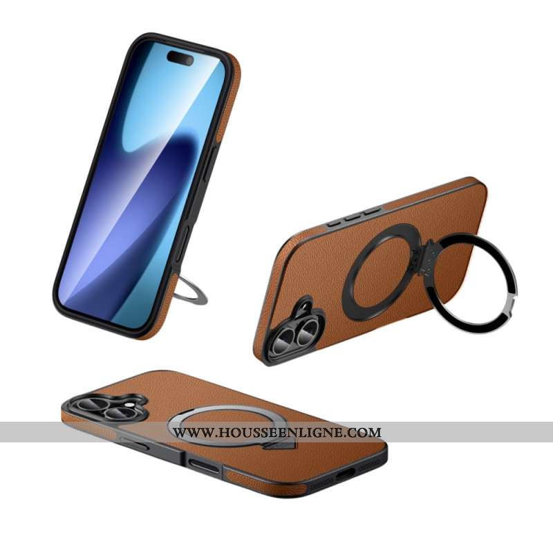 Coque iPhone 17 Compatible MagSafe Cuir avec Support