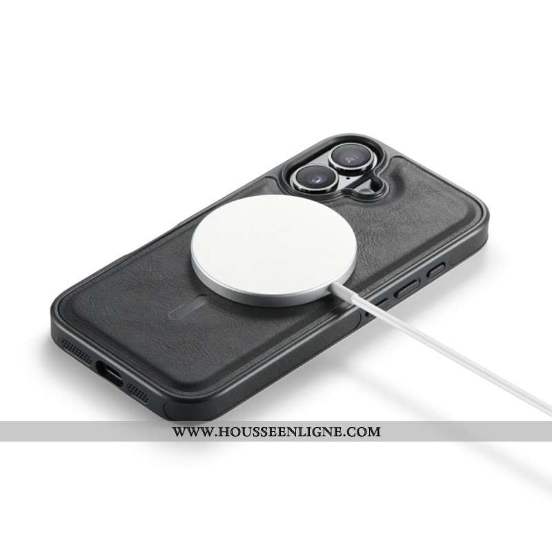 Coque iPhone 17 Compatible MagSafe Effet Cuir Premium