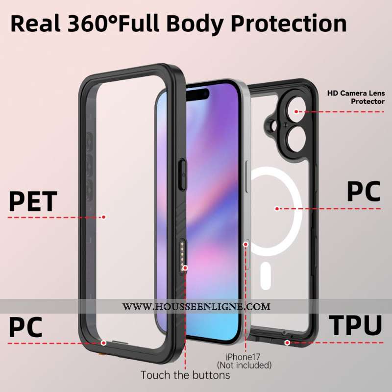 Coque iPhone 17 Compatible MagSafe Étanche Série FS / FM REDPEPPER