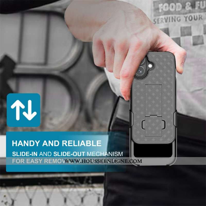 Coque iPhone 17 Coulissante avec Béquille et Clip
