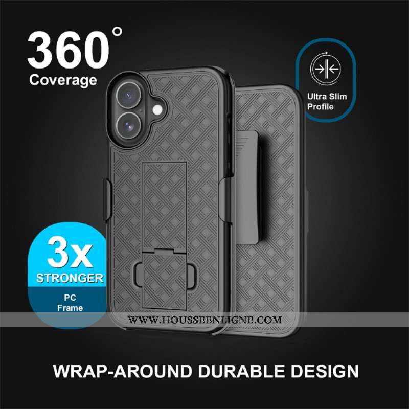 Coque iPhone 17 Coulissante avec Béquille et Clip