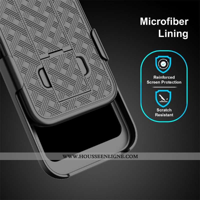 Coque iPhone 17 Coulissante avec Béquille et Clip