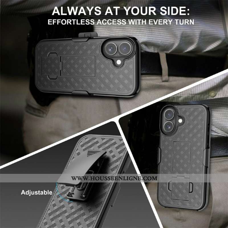 Coque iPhone 17 Coulissante avec Béquille et Clip