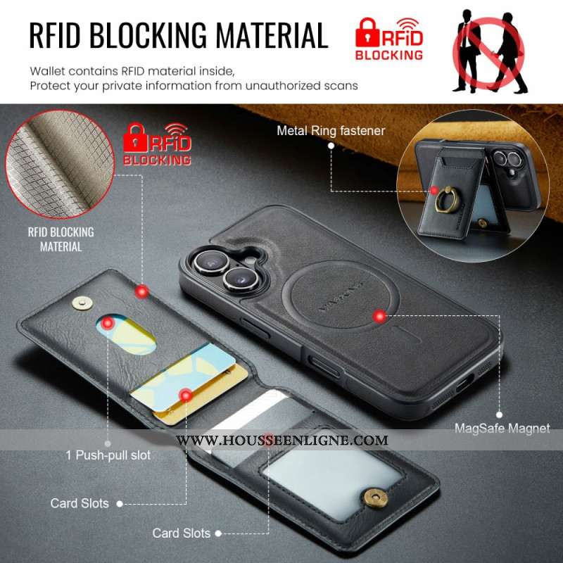 Coque iPhone 17 MagSafe avec Porte-Cartes RFID et Support Intégré