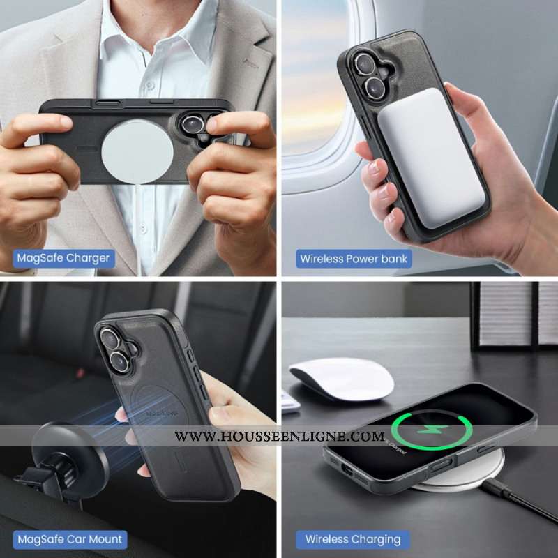 Coque iPhone 17 MagSafe avec Porte-Cartes RFID et Support Intégré