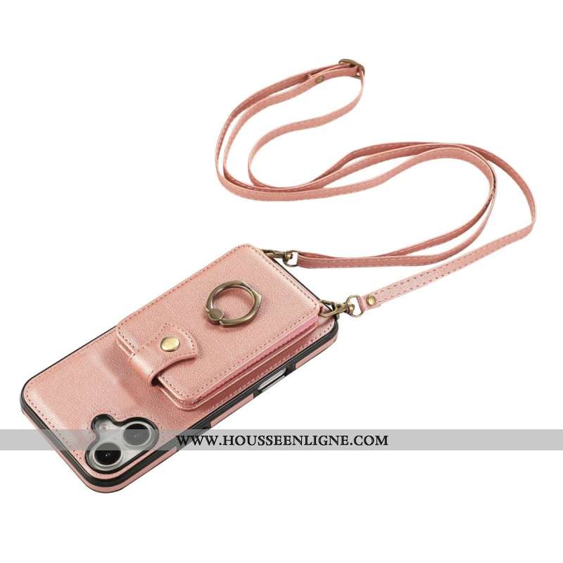 Coque iPhone 17 Multi-Cartes et Bandoulière