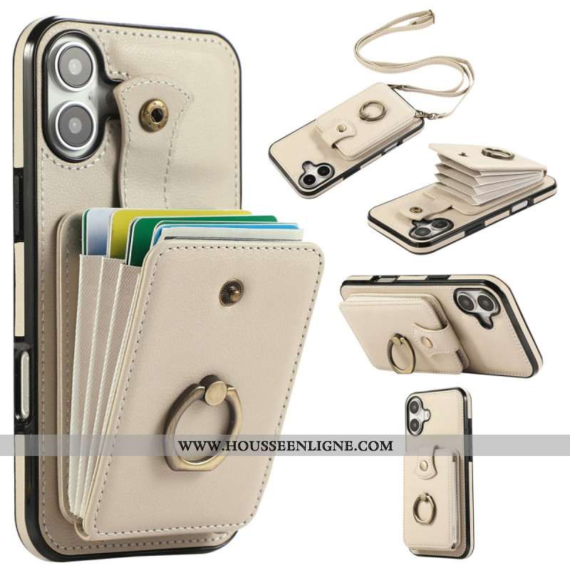 Coque iPhone 17 Multi-Cartes et Bandoulière