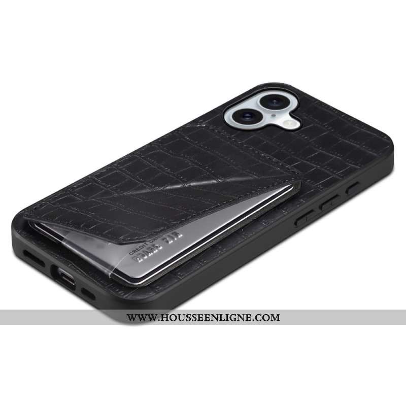 Coque iPhone 17 Porte-Cartes Effet Crocodile