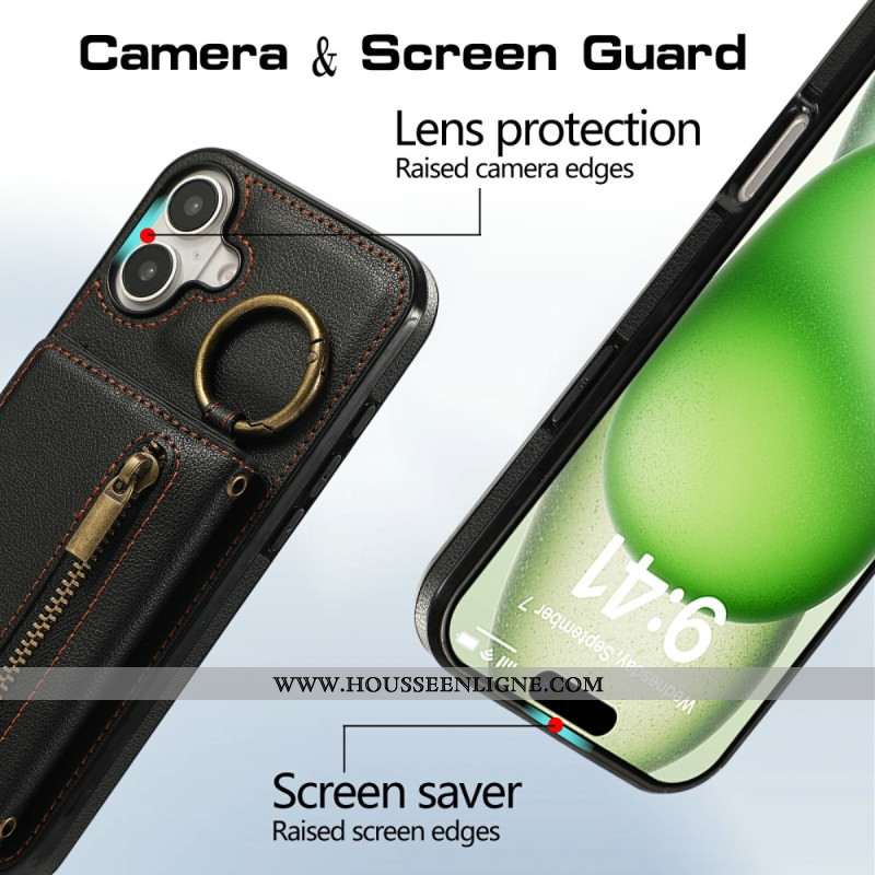 Coque iPhone 17 Portefeuille à Fermeture Éclair