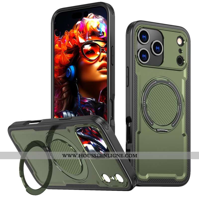 Coque iPhone 17 Pro Compatibilité MagSafe Robuste avec Anneau-Support