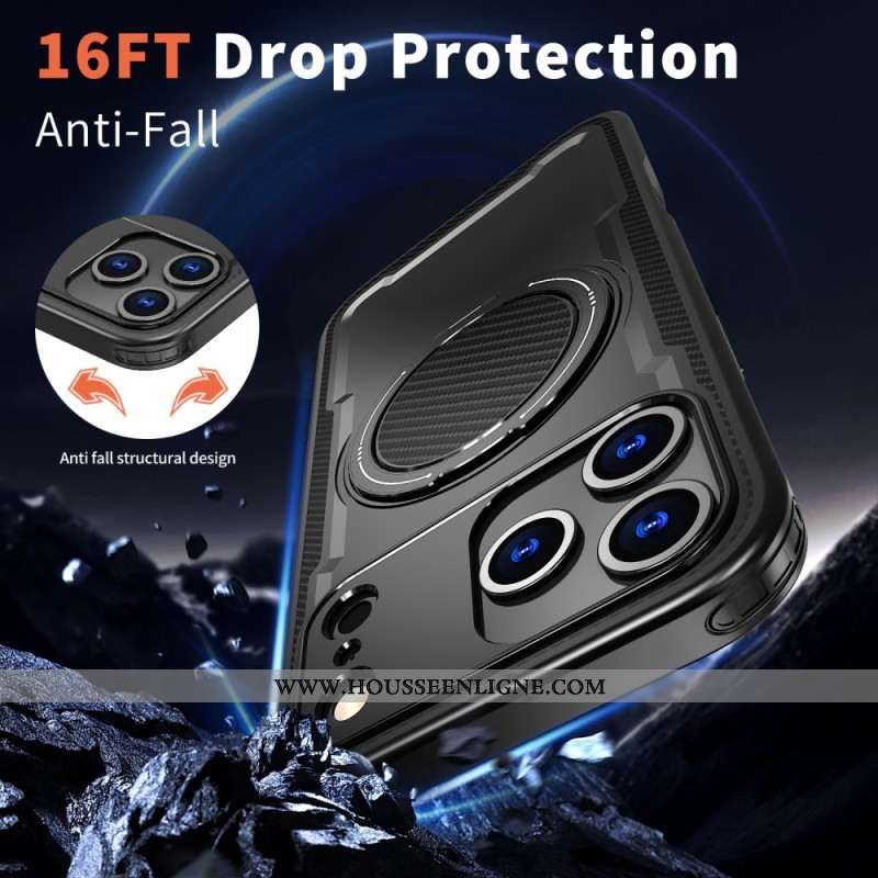 Coque iPhone 17 Pro Compatibilité MagSafe Robuste avec Anneau-Support
