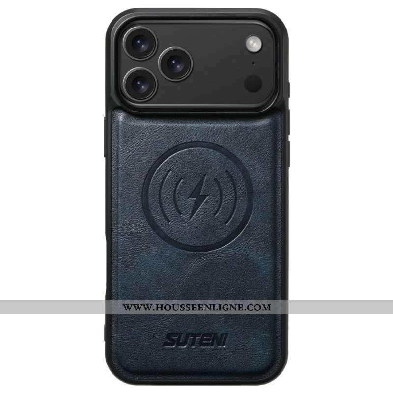 Coque iPhone 17 Pro Compatible MagSafe Effet Cuir Vintage