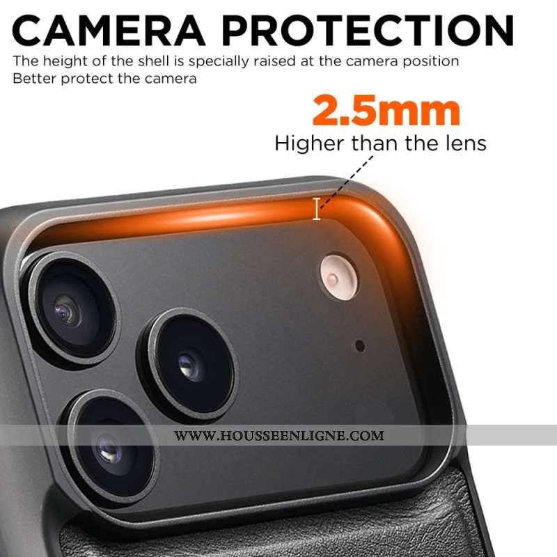 Coque iPhone 17 Pro Compatible MagSafe Effet Cuir Vintage