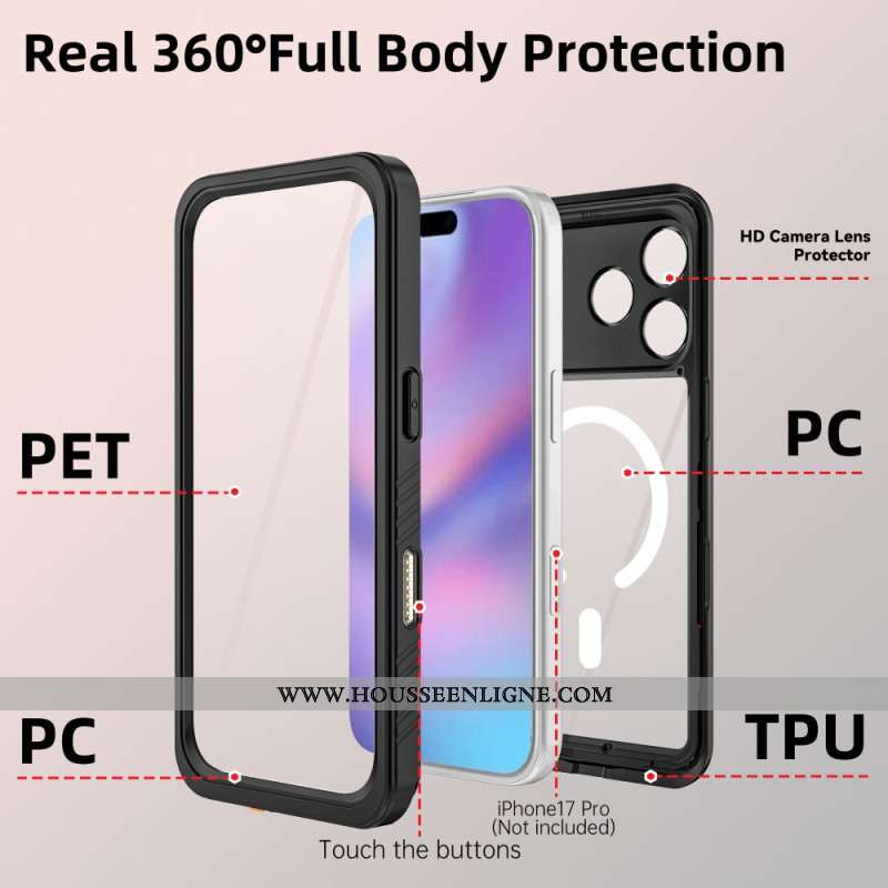 Coque iPhone 17 Pro Compatible MagSafe Étanche FS / FM Series REDPEPPER