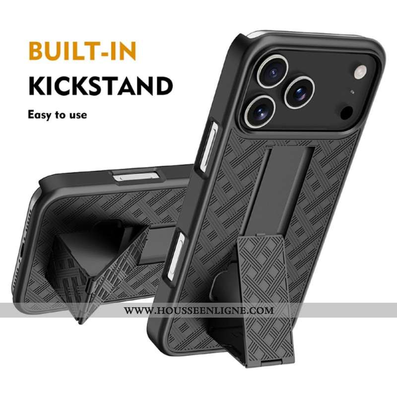 Coque iPhone 17 Pro Coulissante avec Support et Clip