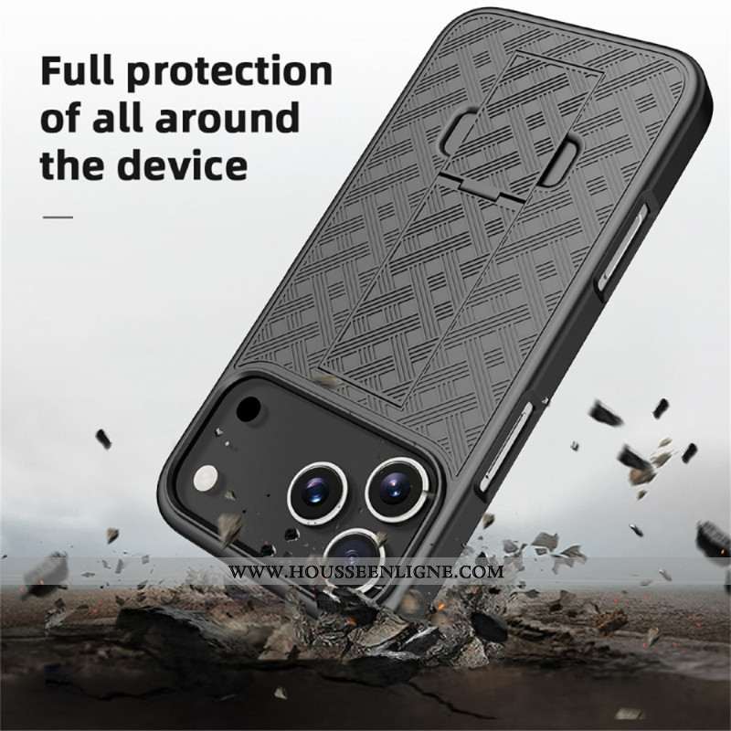 Coque iPhone 17 Pro Coulissante avec Support et Clip