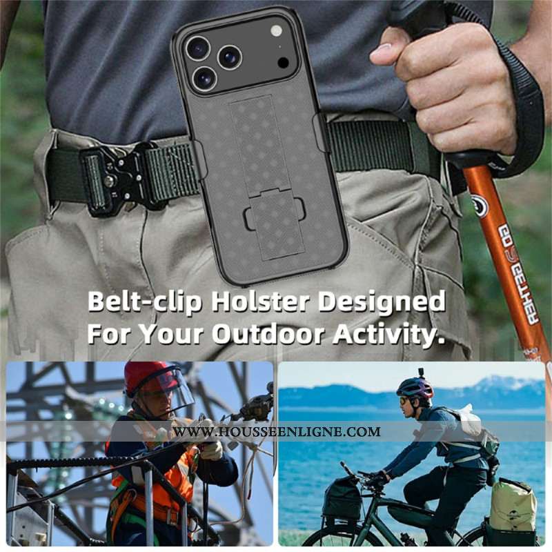 Coque iPhone 17 Pro Coulissante avec Support et Clip