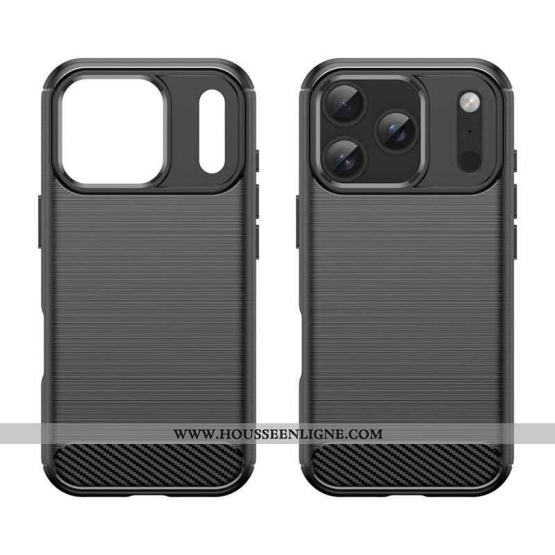 Coque iPhone 17 Pro Fibre Carbone Brossée