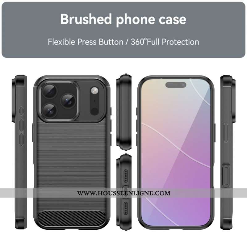 Coque iPhone 17 Pro Fibre Carbone Brossée