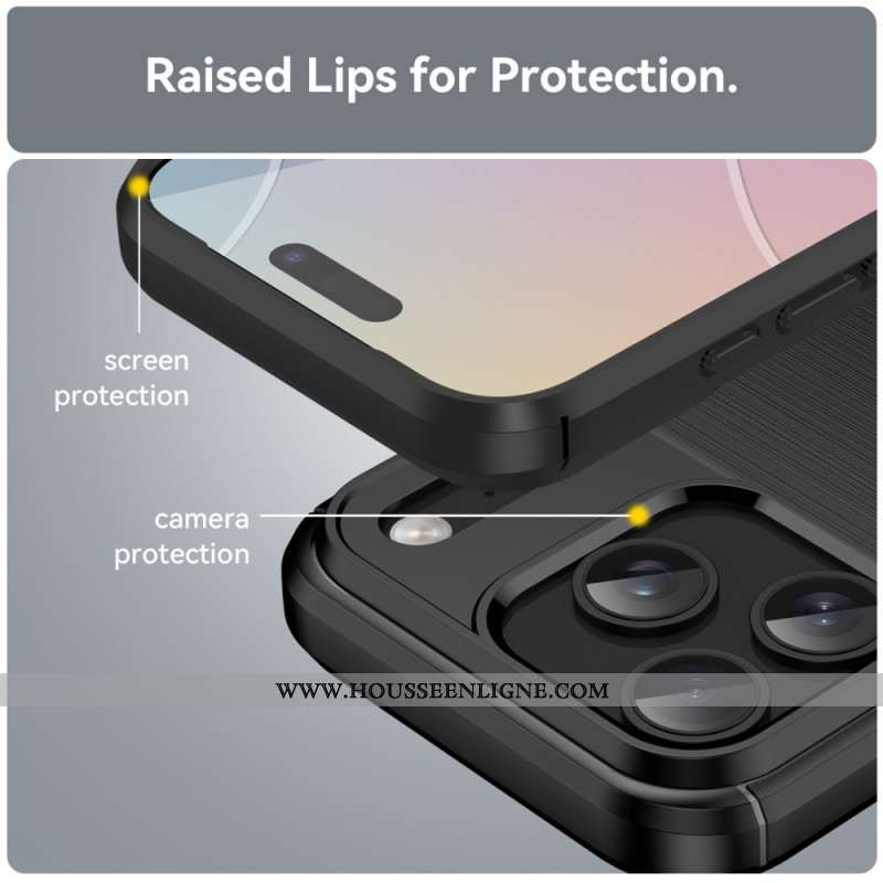 Coque iPhone 17 Pro Fibre Carbone Brossée