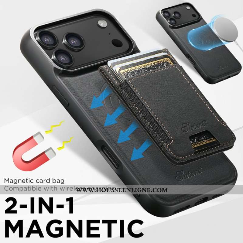 Coque iPhone 17 Pro MagSafe 2-en-1 Porte-Cartes Détachable