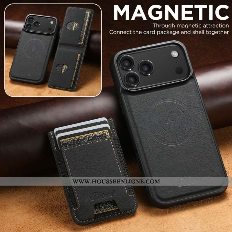 Coque iPhone 17 Pro MagSafe 2-en-1 Porte-Cartes Détachable