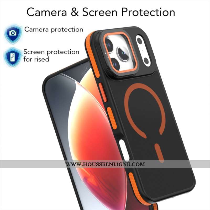 Coque iPhone 17 Pro MagSafe Hybride avec Protecteur d’Objectif et Support Intégré