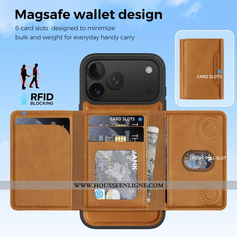 Coque iPhone 17 Pro MagSafe Premium avec Porte-Cartes Détachable